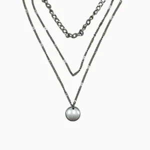 Collar De Plata Triple Dije Plateado