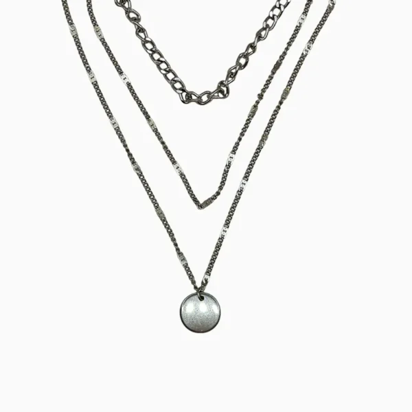 Collar De Plata Triple Dije Plateado