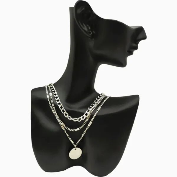 Collar De Plata Triple Dije Plateado