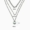 Collar De Plata Triple Dije Plateado