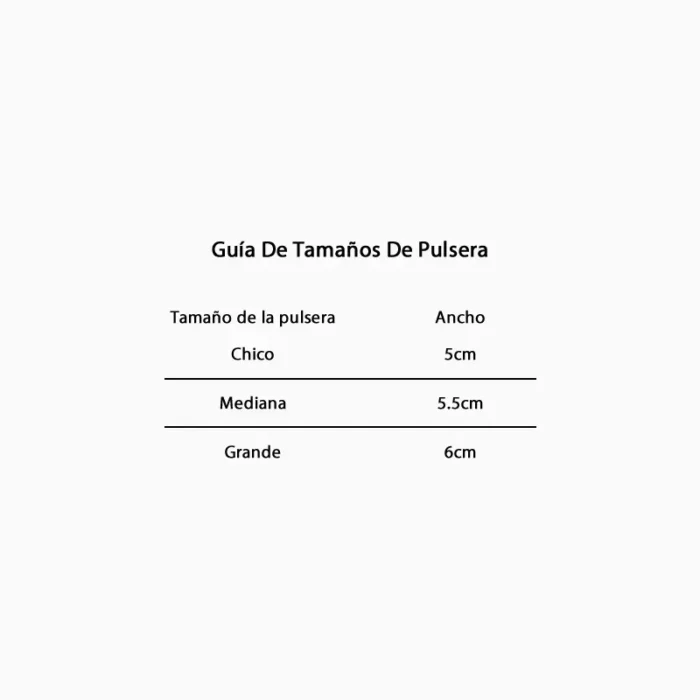Guia de tamaños de pulseras