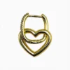Aretes Huggies De Oro Corazón Dorado