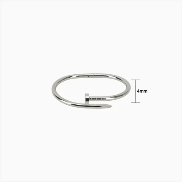Pulsera De Acero Clavo Plateado