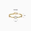Pulsera De Acero Flores Blancas Dorado