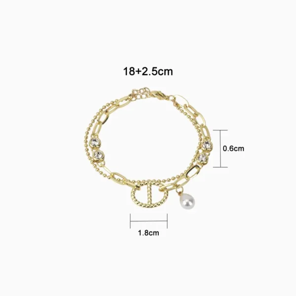 Pulsera De Oro Bolitas Con Perla