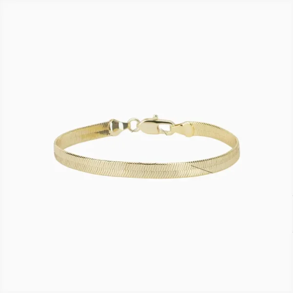 Pulsera De Oro Cola De Ratón Plana