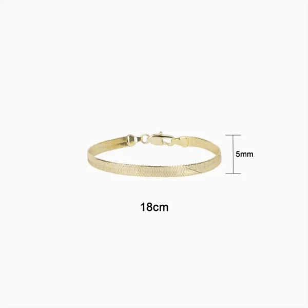 Pulsera De Oro Cola De Ratón Plana