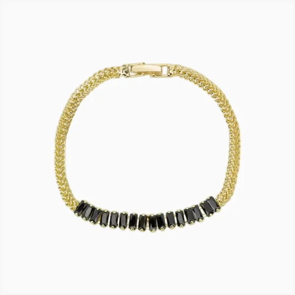 Pulsera De Oro Negro Brillante