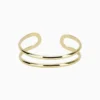 Pulsera De Oro Rigida Abierta Doble
