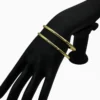 Pulsera De Oro Rigida Abierta Doble