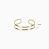 Pulsera De Oro Rigida Abierta Doble