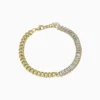 Pulsera De Oro Tenis Blanco Brillante