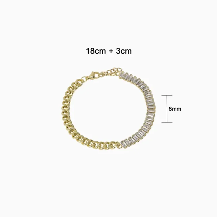 Pulsera De Oro Tenis Blanco Brillante