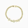 Pulsera De Oro Trébol Brillante