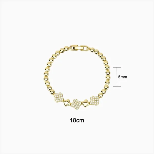 Pulsera De Oro Trébol Brillante
