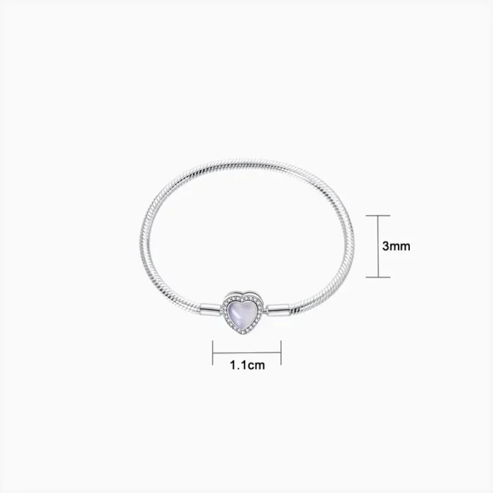 Pulsera De Plata Corazón Azul