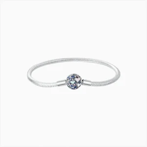 Pulsera De Plata Corazones Y Flores