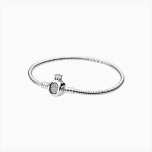 Pulsera De Plata Corona Plateada