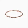 Pulsera De Plata Cuentas Y Pavé Rosa