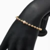 Pulsera De Plata Cuentas Y Pavé Rosa
