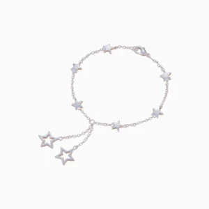 Pulsera De Plata Estrellas Brillantes