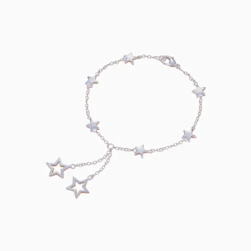 Pulsera De Plata Estrellas Brillantes