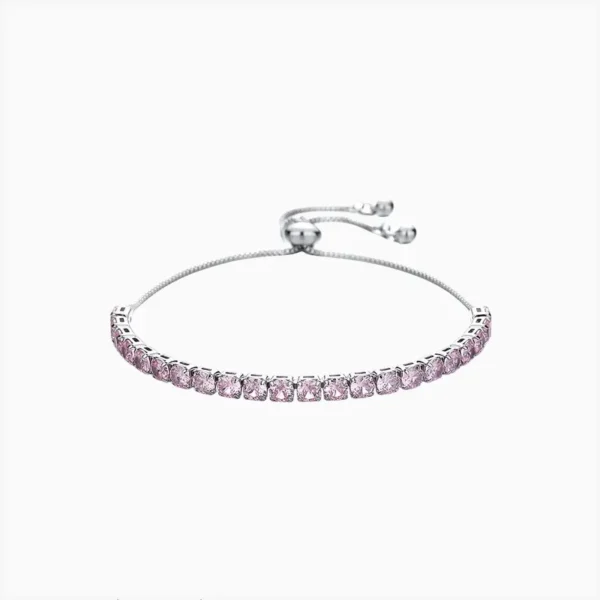 Pulsera De Plata Hilo Luminoso Lila