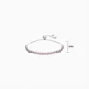 Pulsera De Plata Hilo Luminoso Lila
