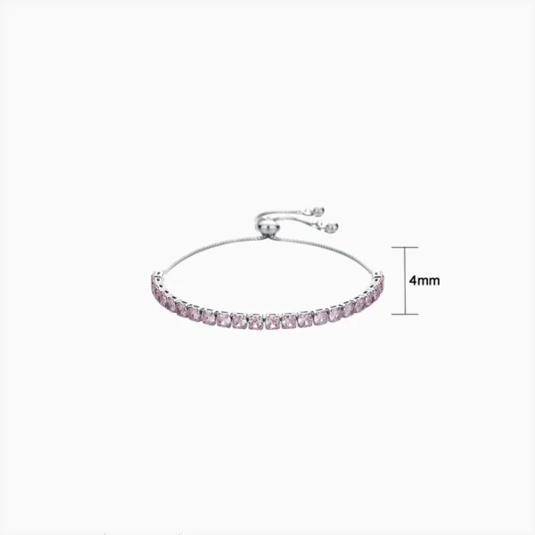 Pulsera De Plata Hilo Luminoso Lila