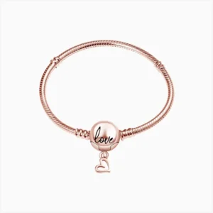 Pulsera De Plata Love Rosa