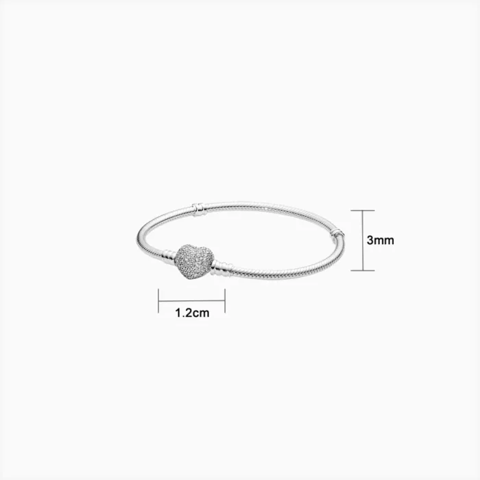 Pulsera De Plata Momentos Brillante