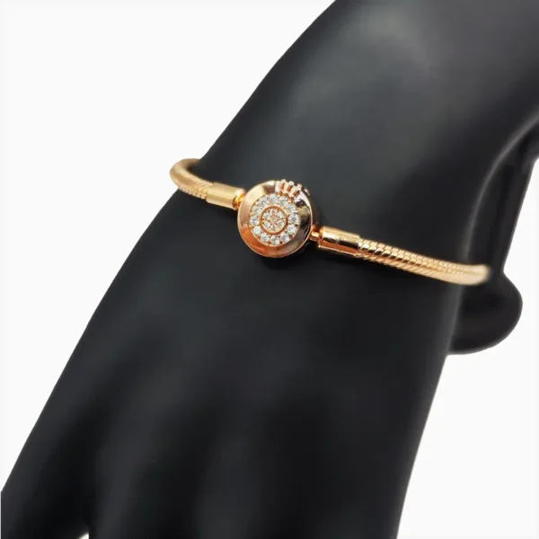 Pulsera De Plata Momentos Corona Rosa
