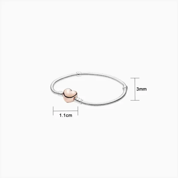 Pulsera De Plata Momentos Rosa