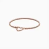 Pulsera De Plata Momentos Hebilla Rosa
