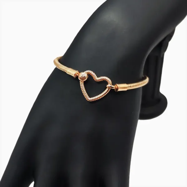 Pulsera De Plata Momentos Hebilla Rosa