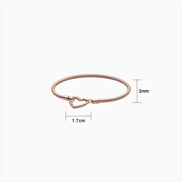 Pulsera De Plata Momentos Hebilla Rosa