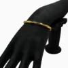 Pulsera De Plata Rígida Abierta Entrelazada