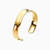 Pulsera De Plata Rígida Abierta Orgánica