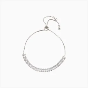 Pulsera De Plata Tenis Brillante