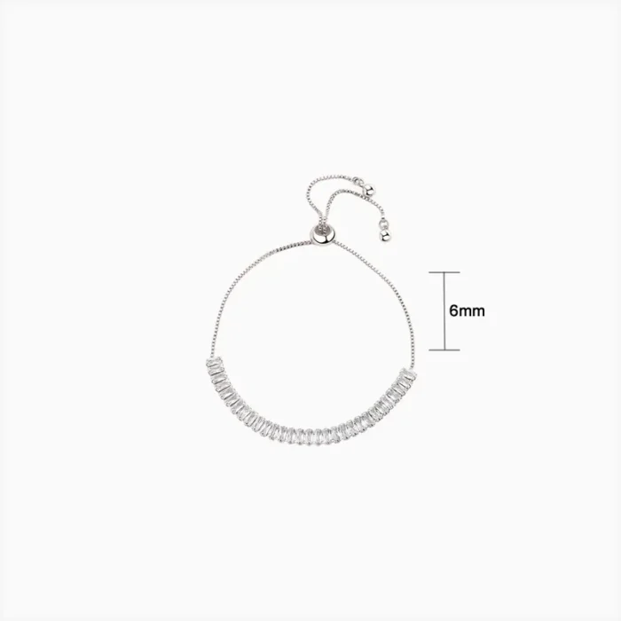Pulsera De Plata Tenis Brillante