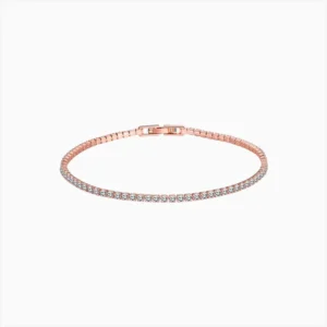 Pulsera De Plata Tenis Rosa