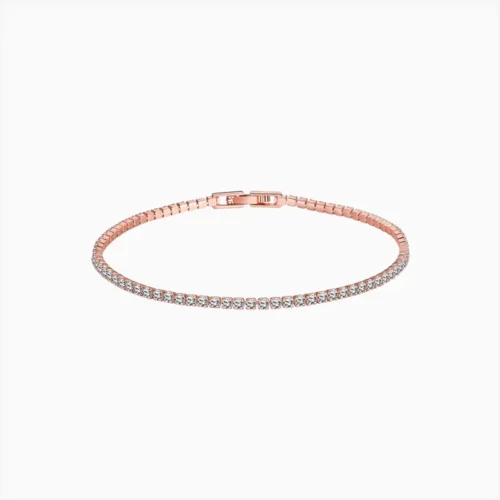 Pulsera De Plata Tenis Rosa